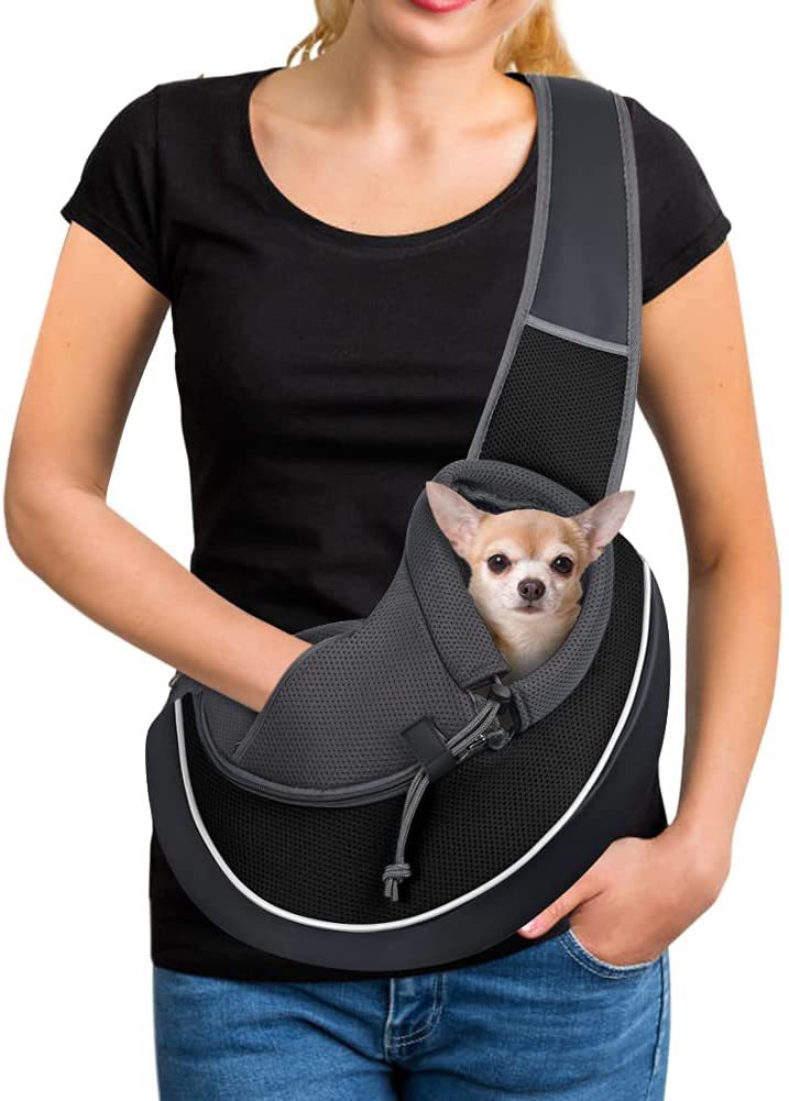 Hands-Free Pet Carrier Bag (Comfort Crossbody Sling for Small Dogs & Cats)