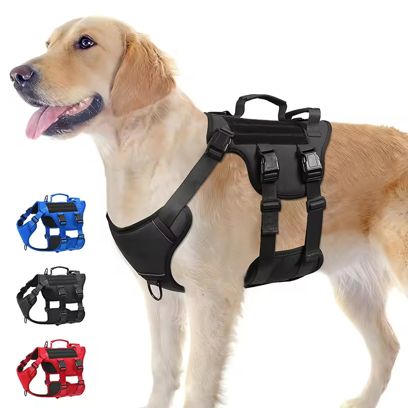 Heavy Duty Tactical No-Pull Dog Harness for Large Dogs (Heat Resistant)
