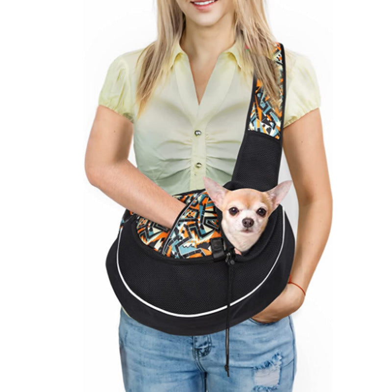 Hands-Free Pet Carrier Bag (Comfort Crossbody Sling for Small Dogs & Cats)