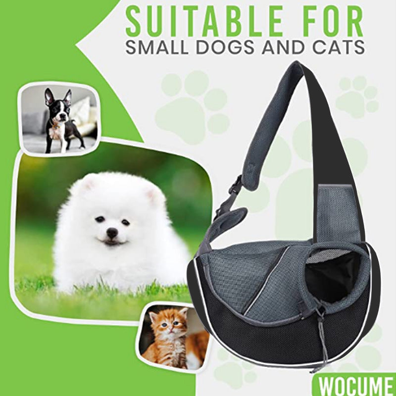 Hands-Free Pet Carrier Bag (Comfort Crossbody Sling for Small Dogs & Cats)